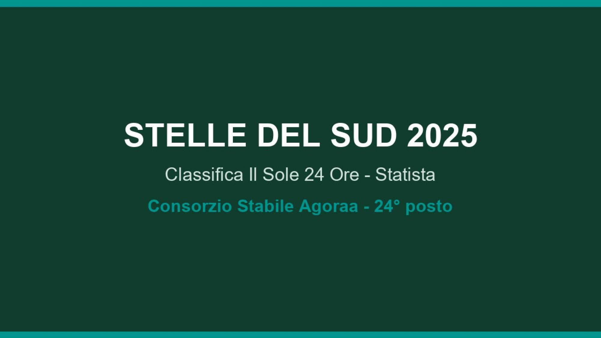 AgrigentoNotizie - Stelle del Sud 2025: Agoraa 24° nella classifica del Sole 24 Ore