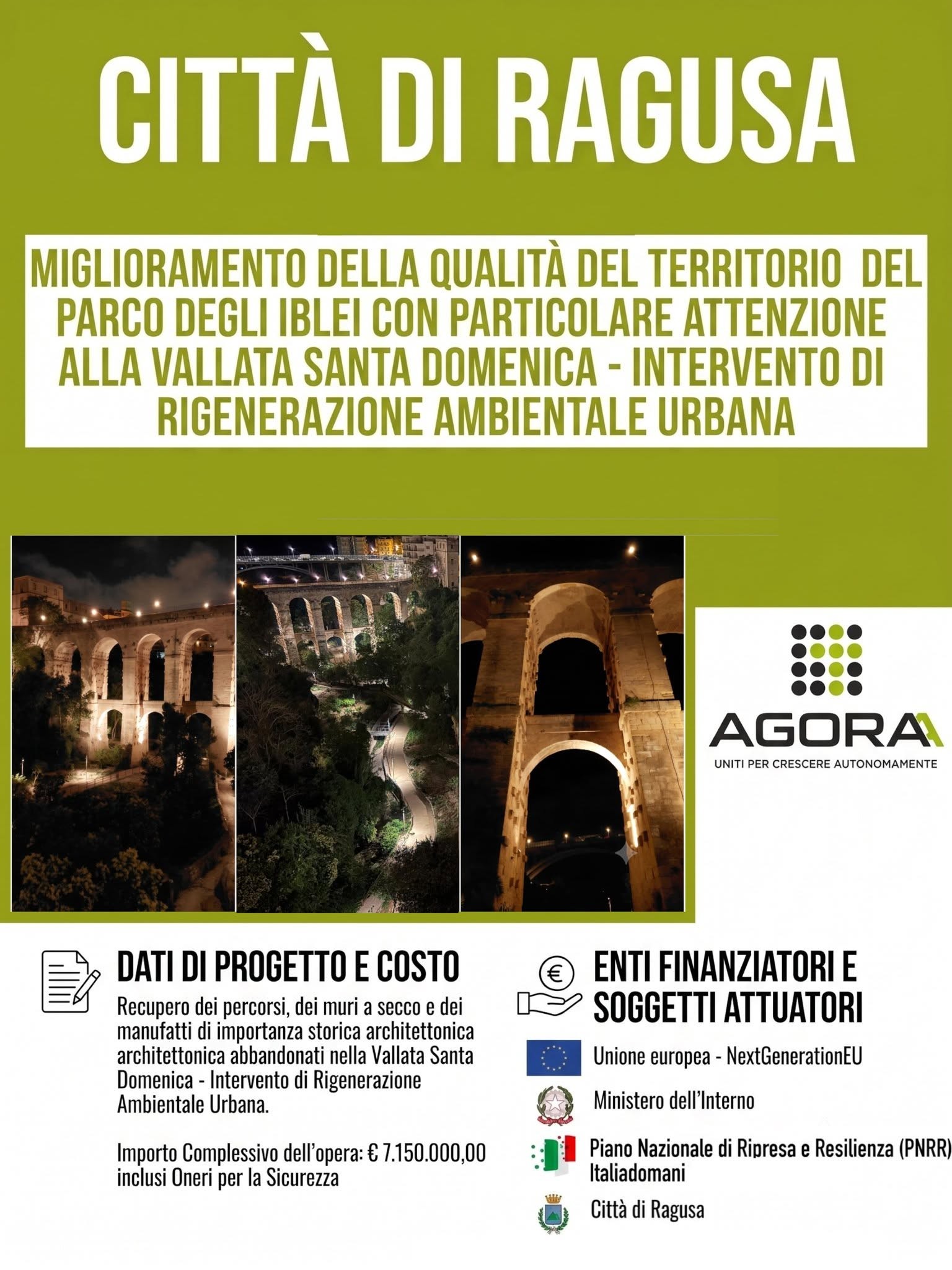 Scheda tecnica dell'intervento di Rigenerazione Ambientale Urbana a Ragusa - PNRR