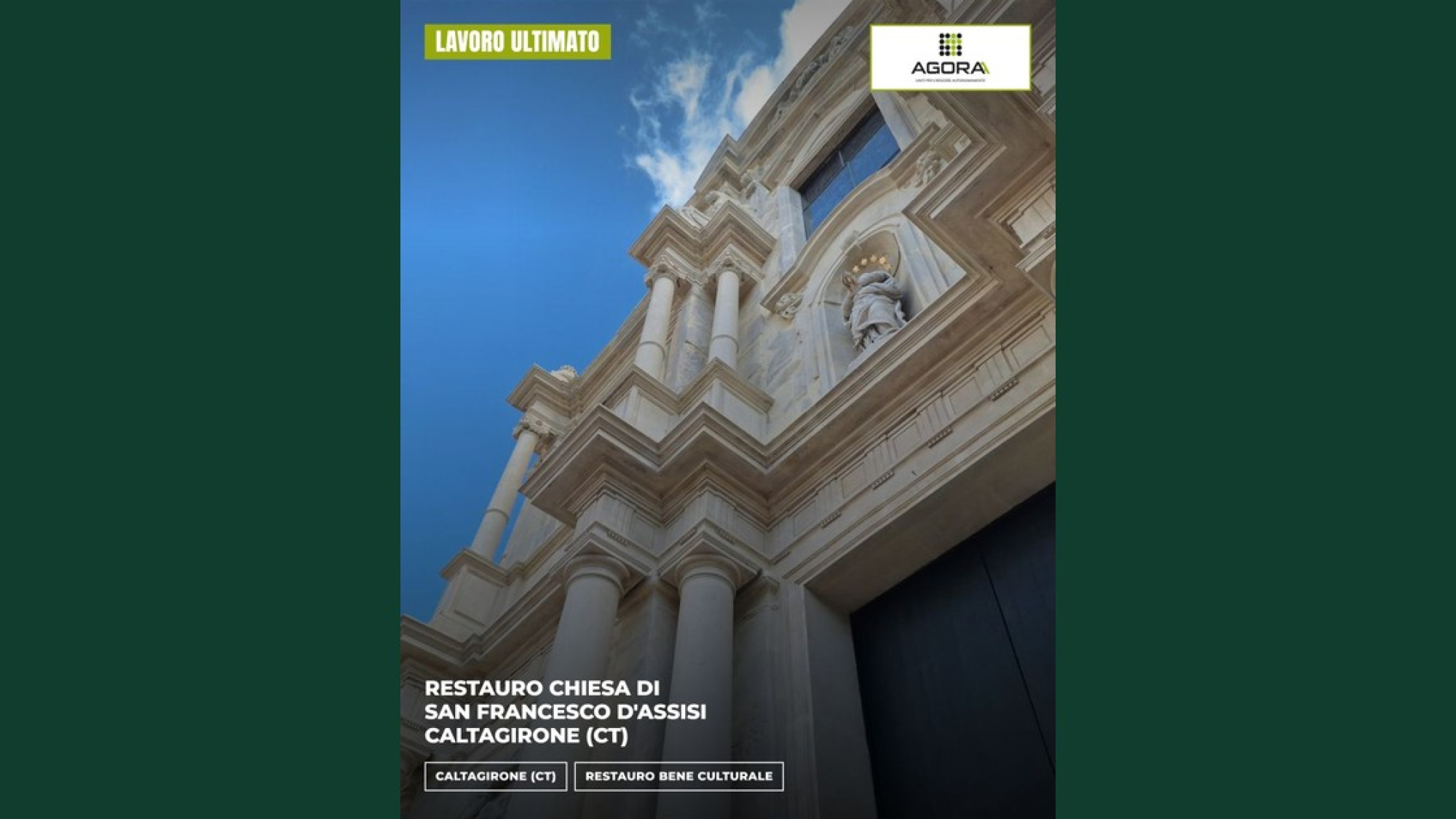 Completato il restauro della Chiesa di San Francesco d'Assisi a Caltagirone: intervento PNRR di Agoraa